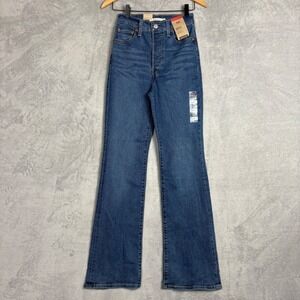 Levi's Ribcage Bootcut Super High Rise Jeans Medium Wash 26 Casual Western